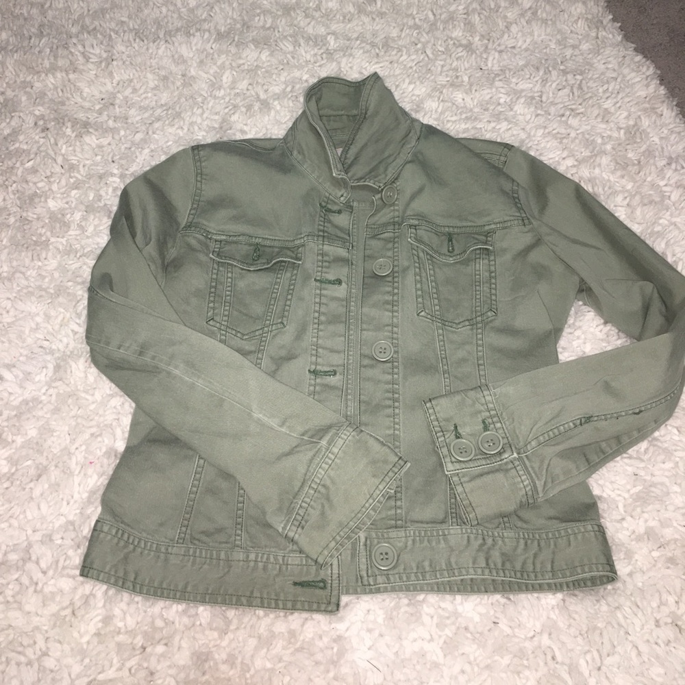 green jean jacket